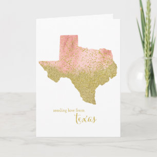 Carte De Remerciements Peachy Gold envoie l'amour du Texas