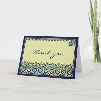 Carte De Remerciements Peacock Nouveau Thank You card (Navy Blue)