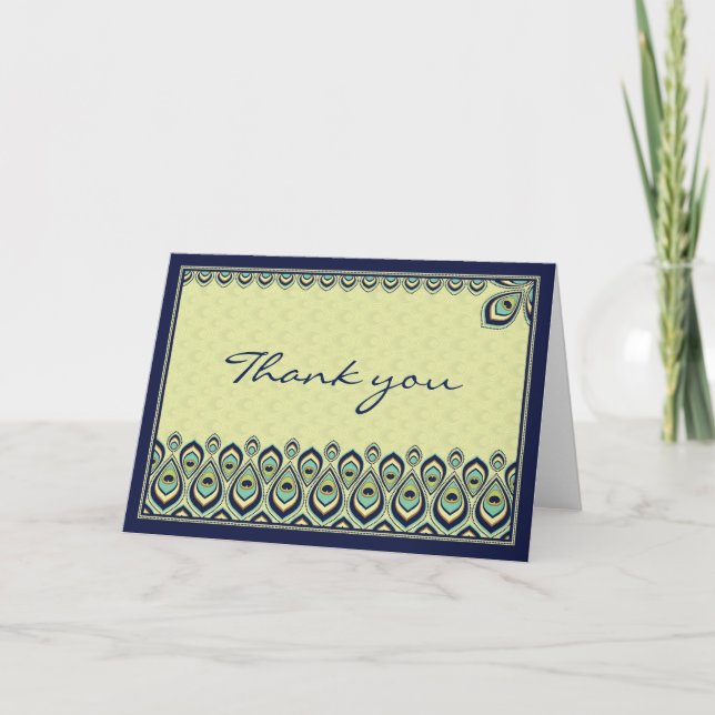 Carte De Remerciements Peacock Nouveau Thank You card (Navy Blue) (Devant)