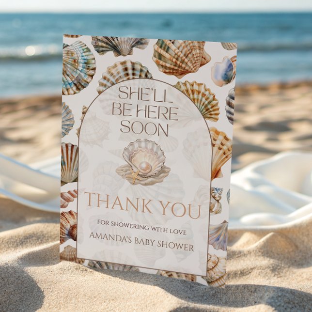 Carte De Remerciements Pearl Under The Sea You Soon Girl Baby Shower (Créateur téléchargé)