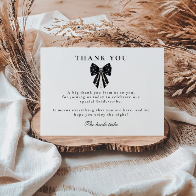 Carte De Remerciements Pearls & Prosecco Bridal Shower (Créateur téléchargé)