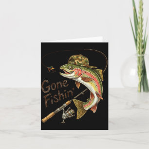 Carte De Remerciements Pêche camouflage truite poisson pêche vintage