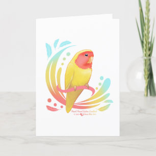 Carte De Remerciements Pêche face Lutino Lovebird