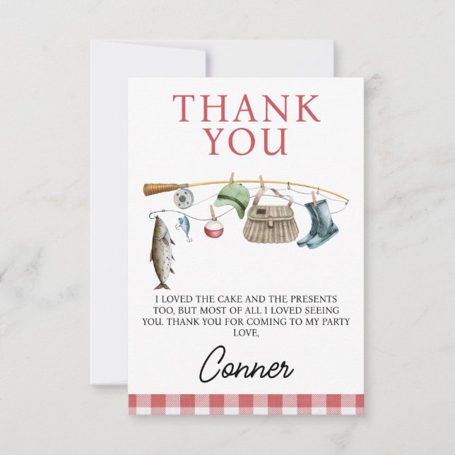 Carte De Remerciements Pêche Rouge vintage O-Fish-Ally Un anniversaire (Devant)