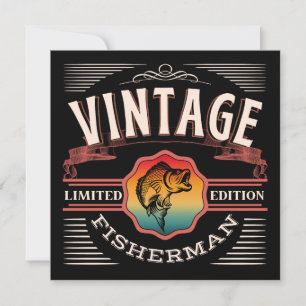 CARTE DE REMERCIEMENTS PÊCHEUR VINTAGE ÉDITION LIMITÉE