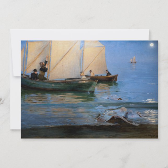 Carte De Remerciements Peder Severin Kroyer - Bateaux de pêche (Devant)