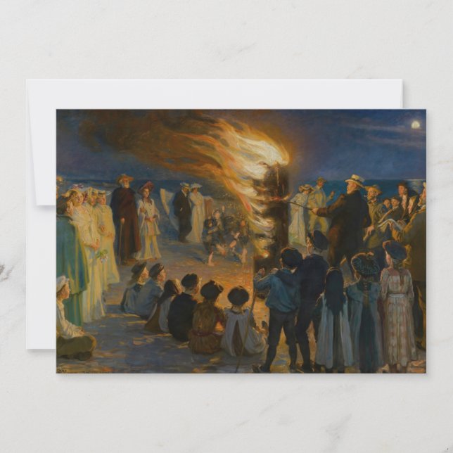 Carte De Remerciements Peder Severin Kroyer - Bonfire de la veille du mil (Devant)