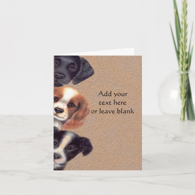 Carte De Remerciements Peeking Puppy Dogs Note card, Thank you cards (Devant)