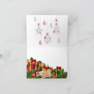 Carte De Remerciements Peeking Santa – Festive Christmas Clipart for Card
