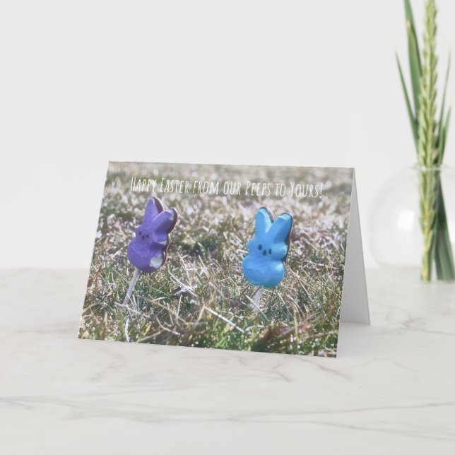 Carte De Remerciements PEEPS DANS LA GRASS Greeting Card (Devant)
