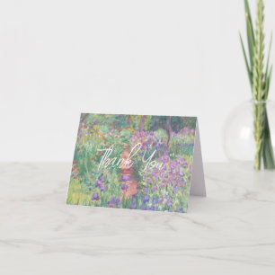 Carte De Remerciements Peinture artistique de Monet, Jardin de fleurs d'i