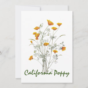 Carte De Remerciements Peinture d'aquarelle verte jaune de la Californie