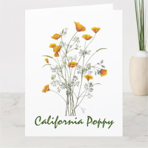 Carte De Remerciements Peinture d'aquarelle verte jaune de la Californie
