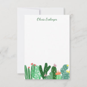 Carte De Remerciements Peinture de Cactus du désert en vert personnalisée
