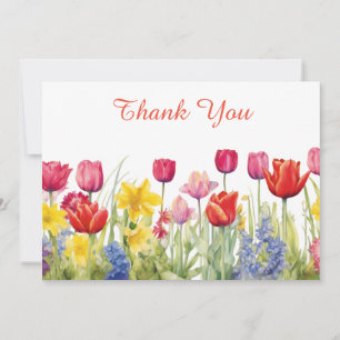 Carte De Remerciements Peinture de fleur de tulipe