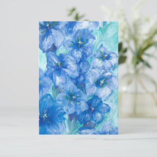 Carte De Remerciements Peinture Fleur sauvage Gentienne Bleue