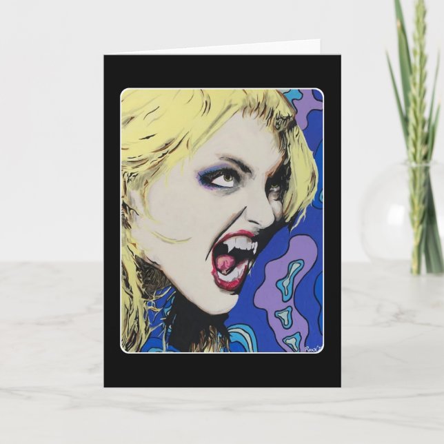 Carte De Remerciements Peinture "Kiss Hard" sur un (Devant)