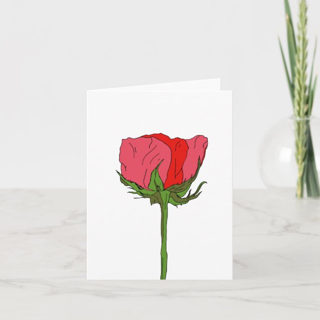 Carte De Remerciements Peinture rose à la fleur (Devant)