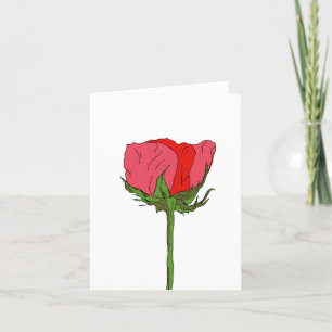 Carte De Remerciements Peinture rose à la fleur