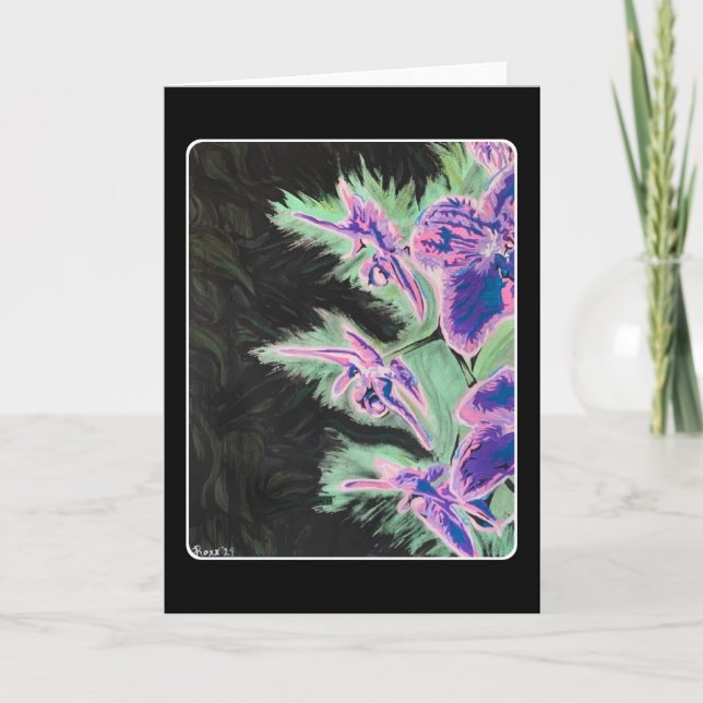 Carte De Remerciements Peinture sur une orchidée tropicale (Devant)