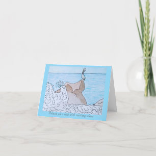 Carte De Remerciements Pelican On a Rock Blank Grey Card
