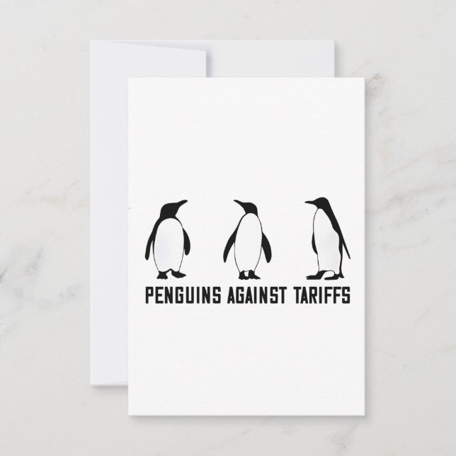 Carte De Remerciements Penguins contre les tarifs douaniers Anti Trump Ta (Devant)