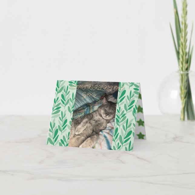 Carte De Remerciements Penser à toi miow (Devant)