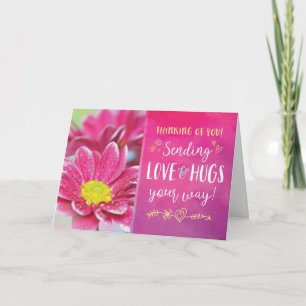 Carte De Remerciements Penser à vous, envoyer l'amour et les câlins à vot