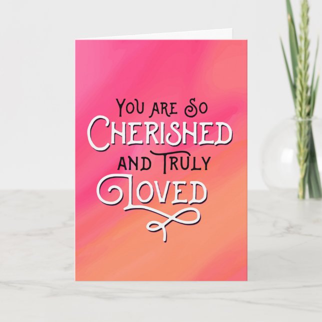 Carte De Remerciements Penser à vous - Vous êtes chéri et aimé (Devant)