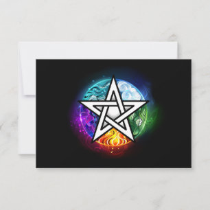Carte De Remerciements pentagramme du Wiccan