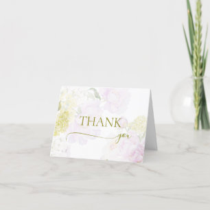 Carte De Remerciements Peonies Hydrangea Baby shower Pastel