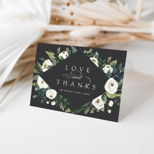 Carte De Remerciements Peony blanc Mariage floral aquarelle