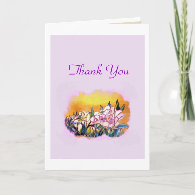 Carte De Remerciements Peony　GREETING CARD vertical (Devant)