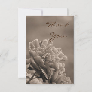 Carte De Remerciements Peony Single Sepia