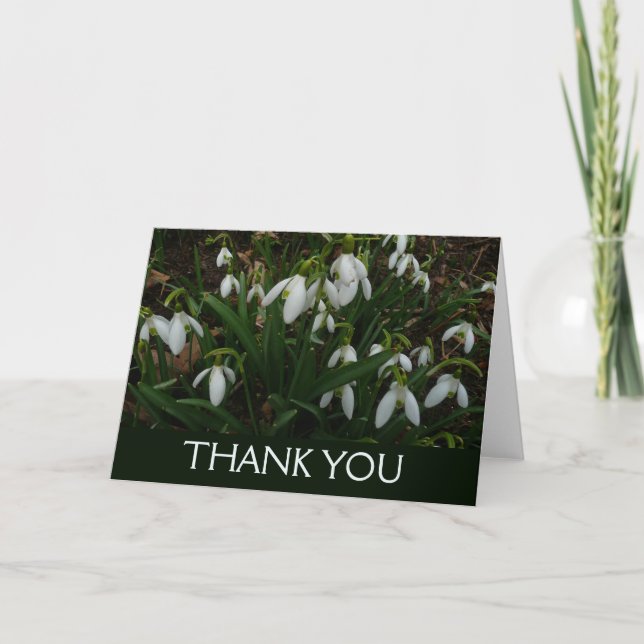 Carte De Remerciements Perce-neige I (Galanthus) Fleurs blanches de print (Devant)