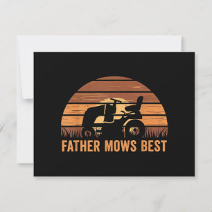 Carte De Remerciements Père Mows Meilleur soin de pelouse Papa Mowing Gar
