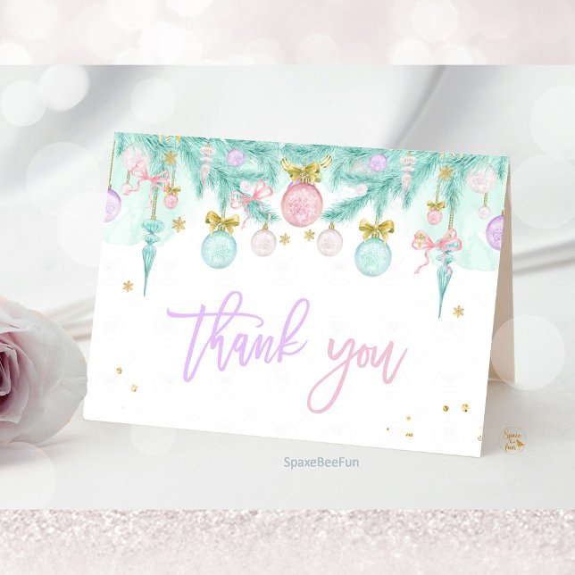 Carte De Remerciements Père Noël Baby Baby shower (Santa Baby Baby Shower, thank you card,baby shower invitation, enclosure card, holiday baby shower, )