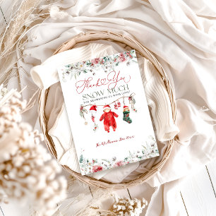 Carte De Remerciements Père Noël Baby Christmas Baby shower genre neutre