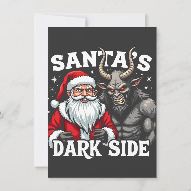 Carte De Remerciements Père Noël Dark Side Christmas Evil Krampus (Devant)