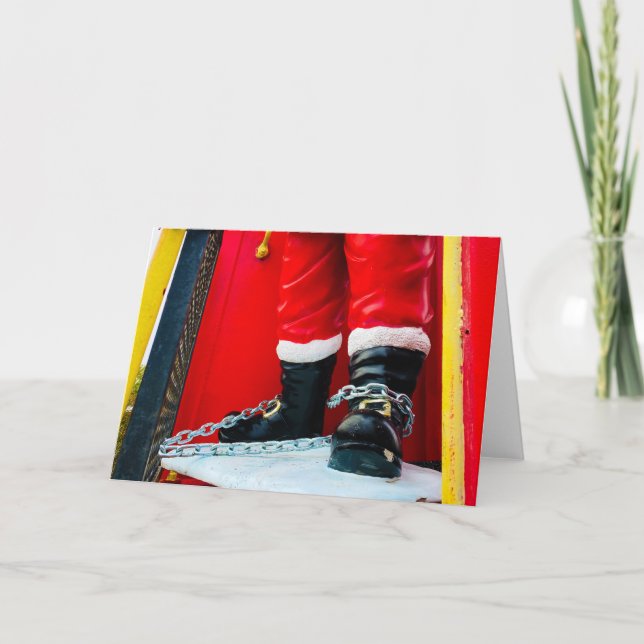 Carte De Remerciements Père Noël en difficulté? (Devant)