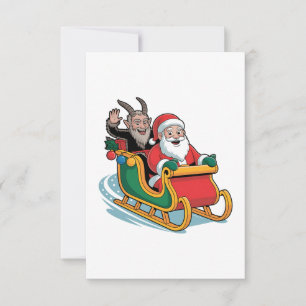 Carte De Remerciements Père Noël et Krampus Mal noir Noël Horreur Noël No