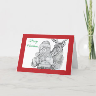 Carte De Remerciements Père Noël et rennes