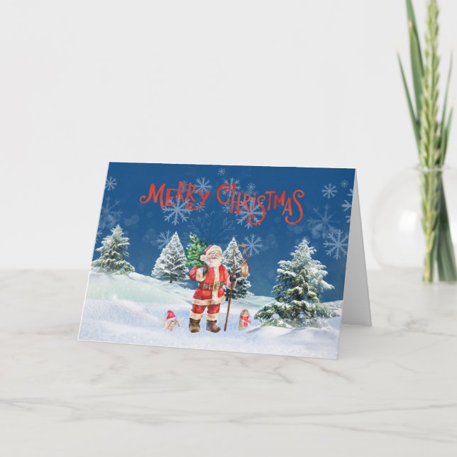Carte De Remerciements Père Noël Joyeux Noël Card (Devant)