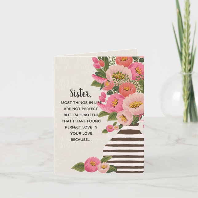 Carte De Remerciements Perfect Love In Your Love Mère's Day Card Soeur (Devant)