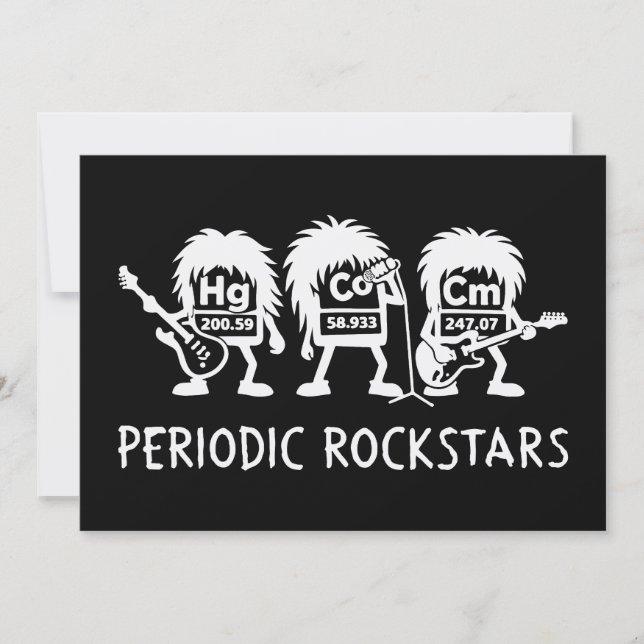 Carte De Remerciements Periodic Rockstars Chemistry Humor (Devant)