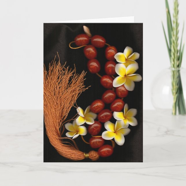 Carte De Remerciements Perles et fleurs (Devant)