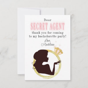 Carte De Remerciements Permis d'agent secret Fête de Bachelorette Itinéra
