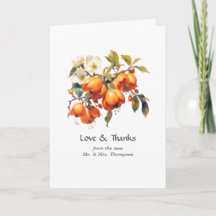 Carte De Remerciements Persimmon Floral Mariage