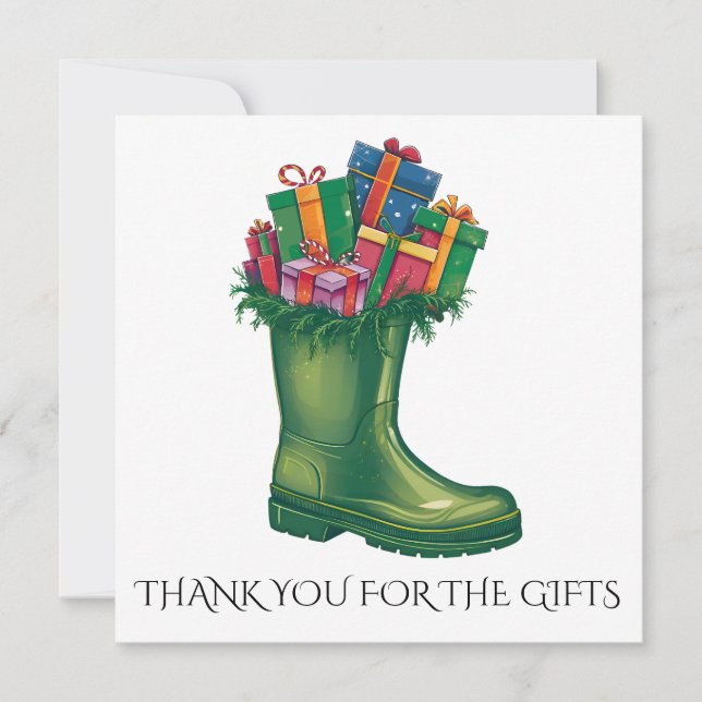 Carte De Remerciements Personalize Santa's New Boots (Devant)