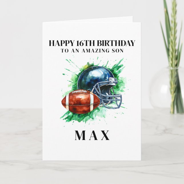 Carte De Remerciements Personalized American Football Birthday Card (Devant)